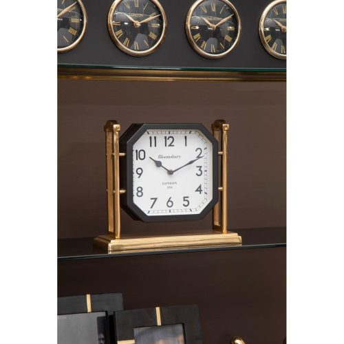 Mantel Clock - 'Hampstead Clock Co' - Black & Gold - Small