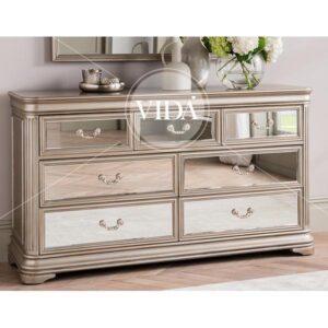 Chest Of Drawers - 3 over 4 Drawer - Mirrored - LA Mirrored Range