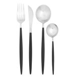 16 Piece Cutlery Set - Highly Polished Chrome & Black Finish