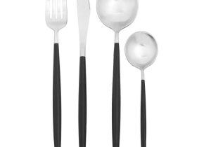 16 Piece Cutlery Set - Highly Polished Chrome & Black Finish