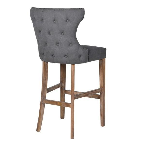 grey bar stools with oak legs