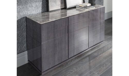Sideboard - High Gloss Base & Marble Top - Contemporary - Dominican Collection