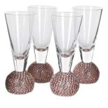 Shot Glasses - Pink Crystal Ball Design - Set Of 4