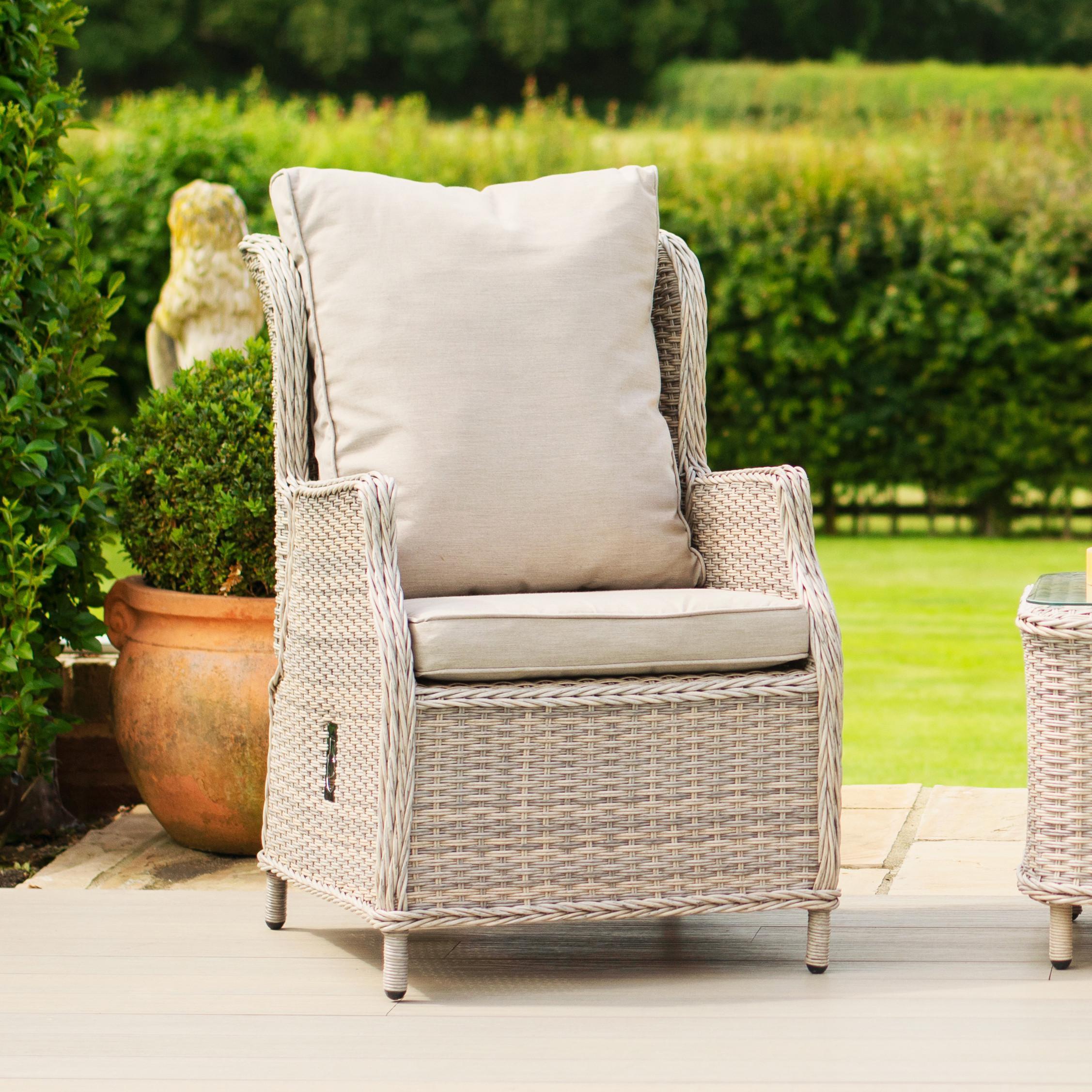 2 Seat Bistro Set Glass Top Table 2 Chairs Grey Round Polyweave   Cotswold 2 Seat Bistro Set 7 6 2 