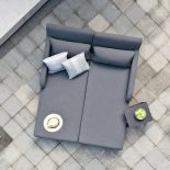 Double Sun Lounger Set - All Weather Fabric - Grey