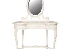 Dressing Table - Carved Finish With Mirror - French Antique White