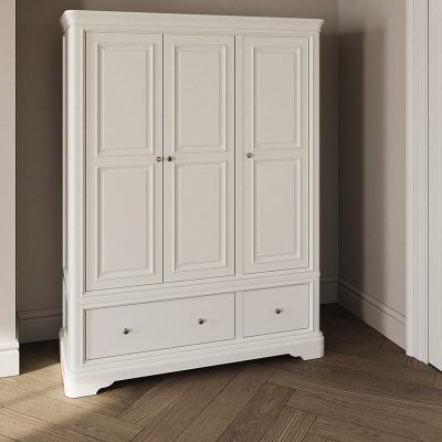 Triple Wardrobe With Drawers - Taupe Finish - Isabel Bedroom Range