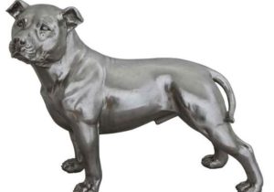 Bulldog - Standing Bulldog Design - Silver Finish Statue