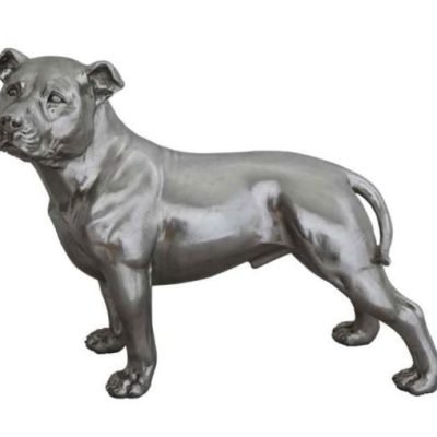 Bulldog - Standing Bulldog Design - Silver Finish Statue