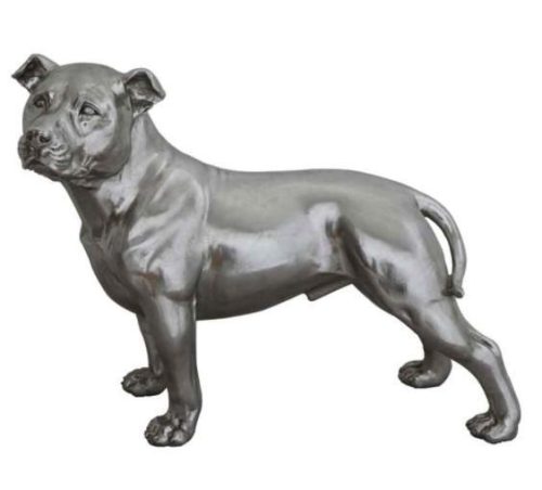 Bulldog - Standing Bulldog Design - Silver Finish Statue