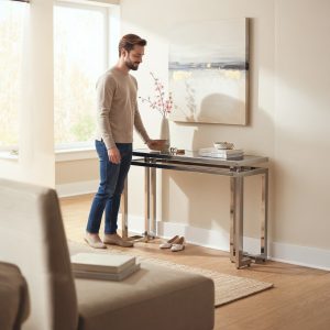 Console Table In Chrome Finish