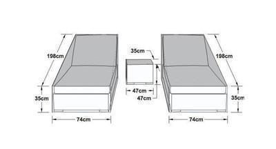 Sun Lounger Cover - Double Sun Lounger Furniture Cover - Outdoor All Weather