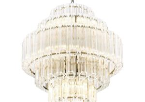 Chandelier - 9 Light - 5 Tiered Cut Clear Crystal - Chrome - Small