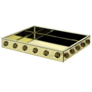 Serving Tray - Oblong- Citrine Mirrored & Cabochons Serving Tray