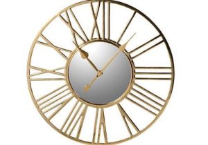 Wall Clock - Polished Brass Skeleton Clock - Mirrored Face - Medium
