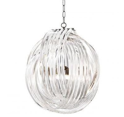Chandelier - 4 Light - Round Design - Acrylic Rod & Chrome Chandelier