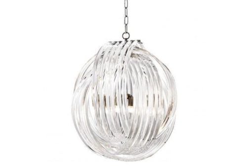 Chandelier - 4 Light - Round Design - Acrylic Rod & Chrome Chandelier