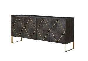 Sideboard - 4 Door - Brushed Elm and Copper Finish