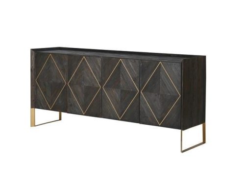 Sideboard - 4 Door - Brushed Elm and Copper Finish