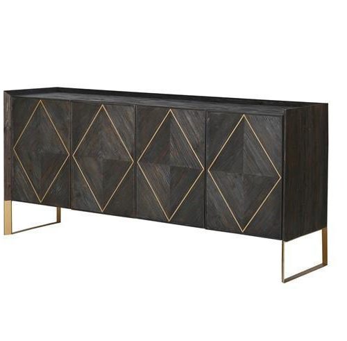 Sideboard - 4 Door - Brushed Elm and Copper Finish