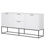 Sideboard - 2 Door 2 Drawer - High Gloss White Finish Sideboard