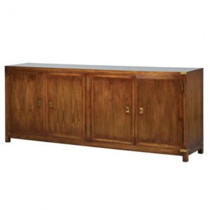 Sideboard - 4 Door Sideboard - Internal Shelves - Melia Wood & Brass Design