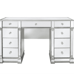 Dressing Table - Silver Edged - 9 Drawers - Mirrored Furniture Range