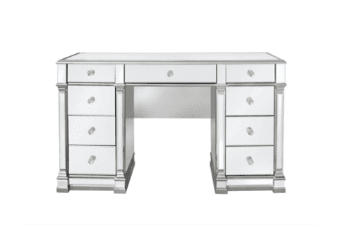 Dressing Table - Silver Edged - 9 Drawers - Mirrored Furniture Range
