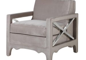 Easy Chair - Chrome X Design Sides - Taupe Fabric Finish