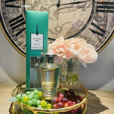 'Cilantro & Basil' Reed Diffuser - Shaped Glass Bottle - 300ml