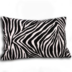 Scatter Cushion - Zebra Print Design 100% Cotton - Feather Filled