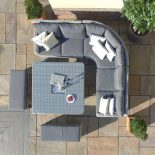 Garden Corner Sofa Dining Set - Rising Dining Ice Bucket Table - Grey Poly Weave