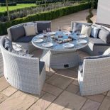 Garden Round Dining Set - Rising Round Dining Table - Grey Poly Weave