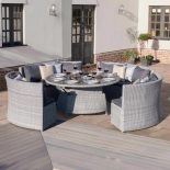 Garden Round Dining Set - Rising Round Dining Table - Grey Poly Weave