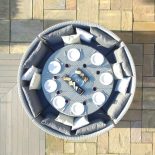 Garden Round Dining Set - Rising Round Dining Table - Grey Poly Weave