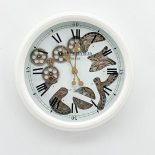 wall clock - round - cream