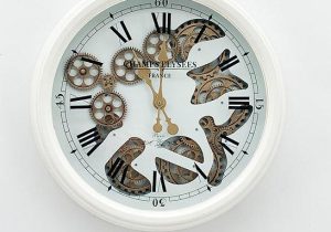 wall clock - round - cream
