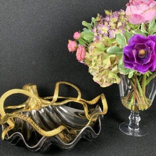 Octopus Shell Bowl -Gold Finish
