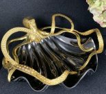 Octopus Fruit Bowl - Octopus Design - Polished Black & Gold