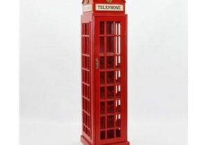 Wine Rack - 18 Bottle Telephone Box Design - Floor Standing - Pillar Box Red