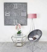 Wall Clock - Large Square Inlaid Metal - Antique Grey Finish