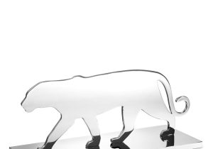 Panther Statue - Heavy Chrome Finish - Silhouette Design