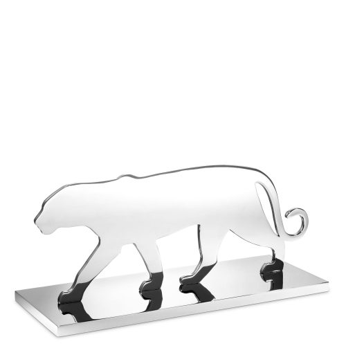 Panther Statue - Heavy Chrome Finish - Silhouette Design