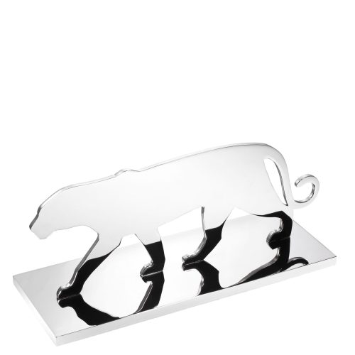 Panther Statue - Heavy Chrome Finish - Silhouette Design