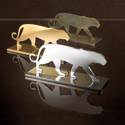 Panther Statue – Heavy Chrome Finish – Silhouette Design