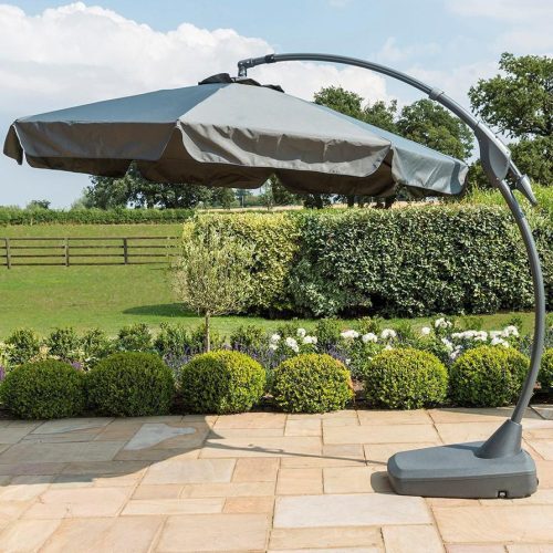 Garden Banana Parasol - Grey - Canopy 300cm