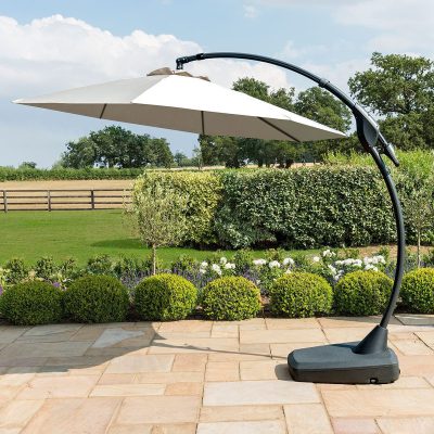 Garden Banana Parasol – Grey or Taupe –  300cm Canopy