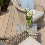 2 Seat Bistro Set - Glass Top Table - Grey Polyweave