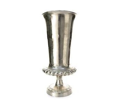 Vase/Urn - Carved Design - Large - Polished Hammered Metal Finish