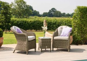 2 Seat Bistro Set in natural colour polyweave